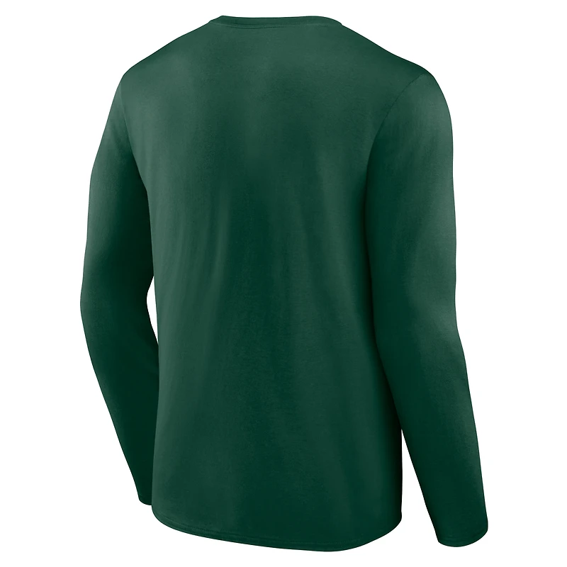 T-shirt à manches longues Fanatics pour hommes, vert, Miami Hurricanes Team Lockup