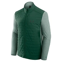 Veste zippée entièrement ton sur avec logo principal Fanatics Green Miami Hurricanes pour homme