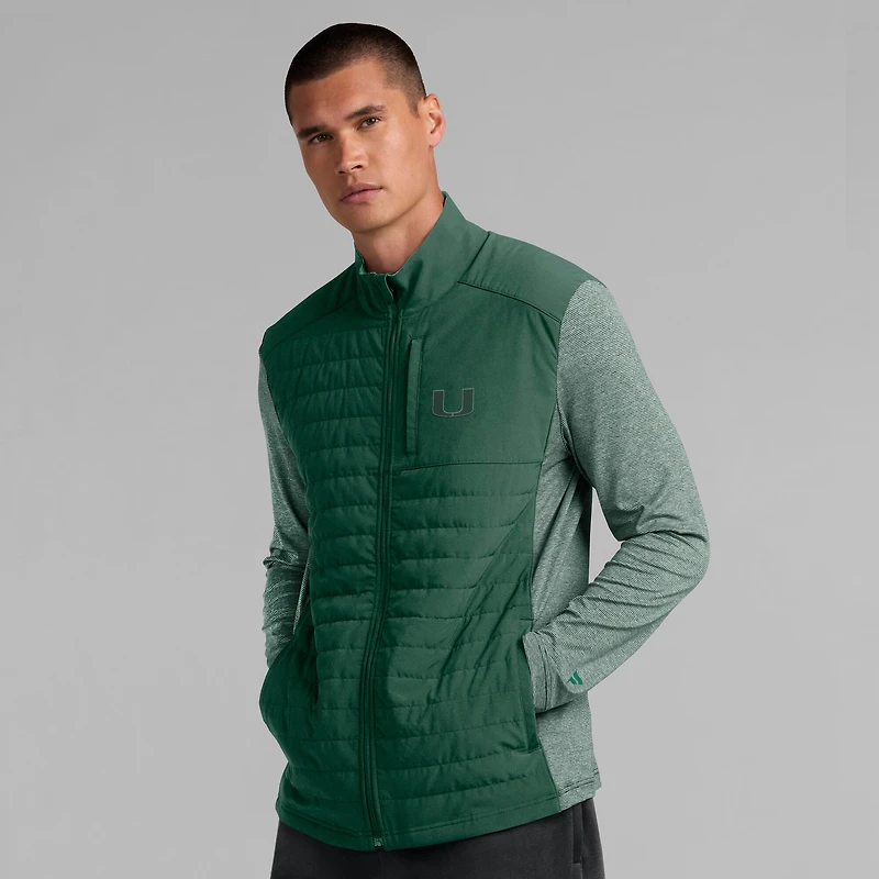 Veste zippée entièrement ton sur avec logo principal Fanatics Green Miami Hurricanes pour homme
