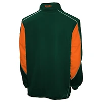 Men's Franchise Club Green Miami Hurricanes Flex Thermatec Quarter-Zip Jacket