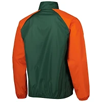 Men's G-III Sports by Carl Banks Green Miami Hurricanes Point Guard Raglan Half-Zip Jacket