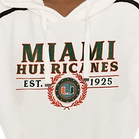 Men's Gameday Couture Cream Miami Hurricanes Down, Set, Go Hoodie and Shorts Lounge Set