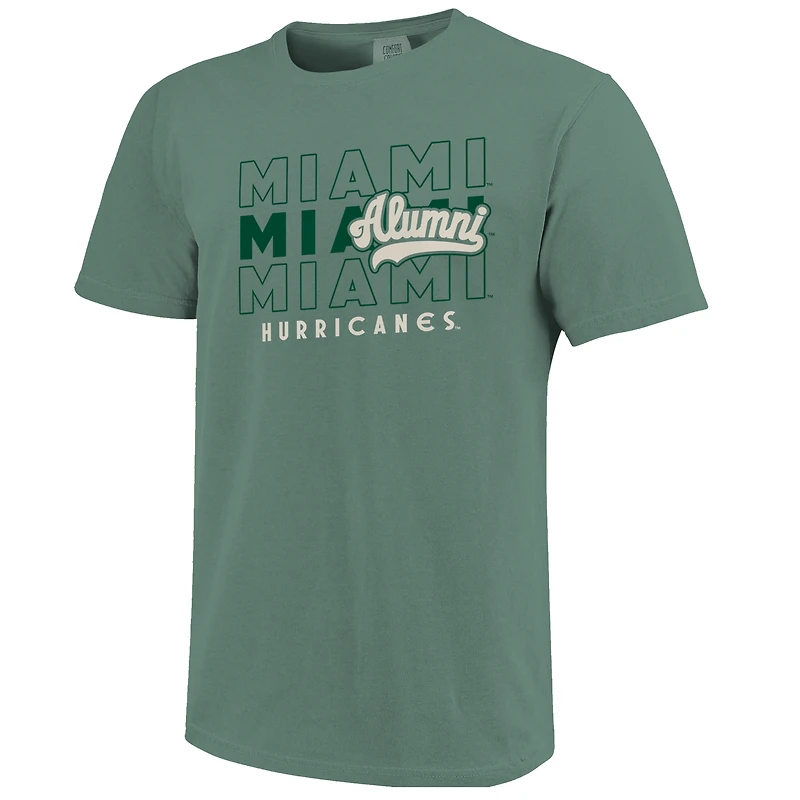 Men's  Green Miami Hurricanes Alumni Script Overlay T-Shirt