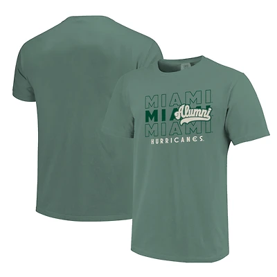 Men's  Green Miami Hurricanes Alumni Script Overlay T-Shirt