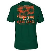 T-shirt vert pour homme Miami Hurricanes Best Coast Sunset