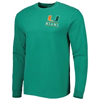 T-shirt à manches longues vert Miami Hurricanes Circle Campus Scene pour homme