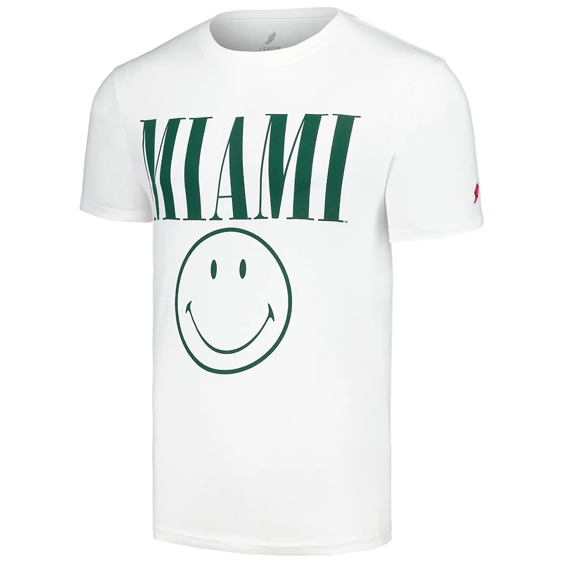T-shirt blanc Miami Hurricanes Smiley All American de la League Collegiate Wear pour hommes