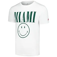 T-shirt blanc Miami Hurricanes Smiley All American de la League Collegiate Wear pour hommes