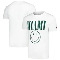T-shirt blanc Miami Hurricanes Smiley All American de la League Collegiate Wear pour hommes