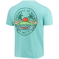 T-shirt Mint Miami Hurricanes Circle Scene Comfort Colours pour homme