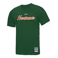 Men's Mitchell & Ness  Green Miami Hurricanes Elite Script T-Shirt
