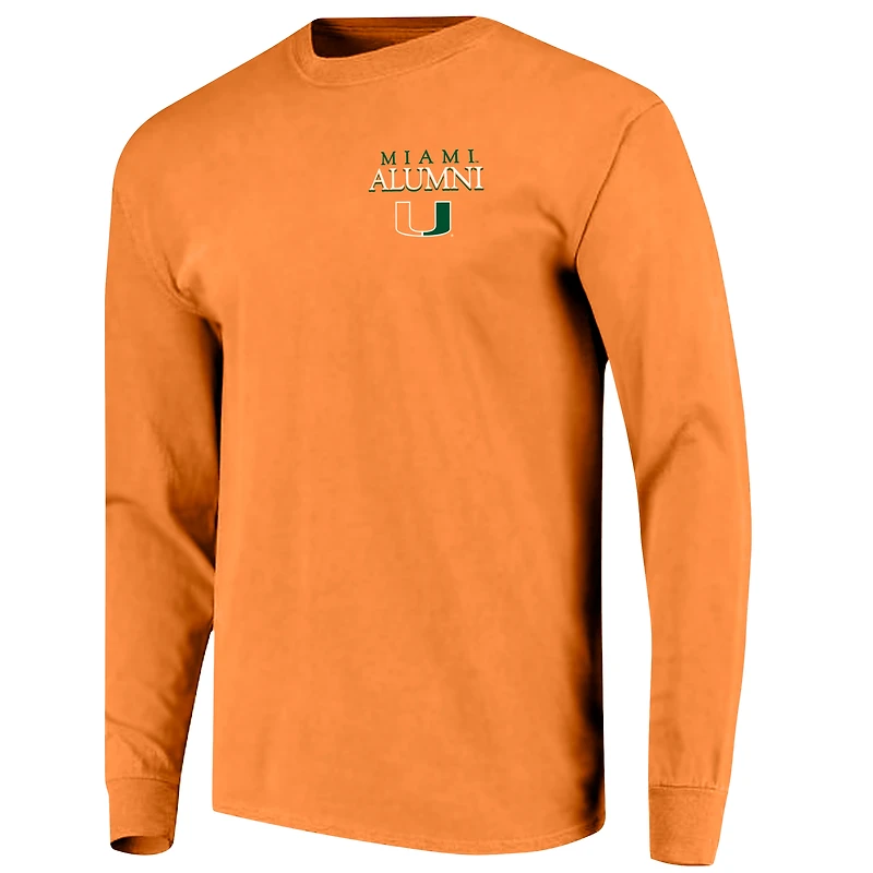 Men's Orange Miami Hurricanes Circle Seal Alumni Long-Sleeve T-Shirt