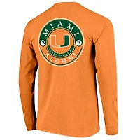 Men's  Orange Miami Hurricanes Circle Seal Alumni Long-Sleeve T-Shirt