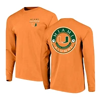 Men's  Orange Miami Hurricanes Circle Seal Alumni Long-Sleeve T-Shirt