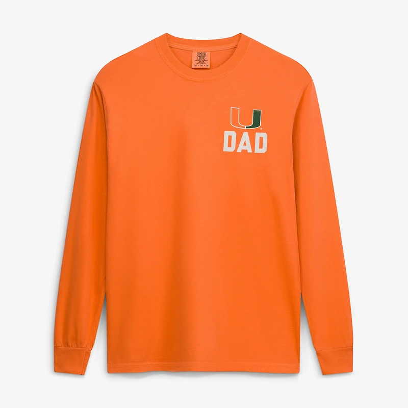 Men's Orange Miami Hurricanes Father's Day Campus Drawing Long Sleeve T-Shirt