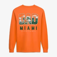 Men's Orange Miami Hurricanes Father's Day Campus Drawing Long Sleeve T-Shirt