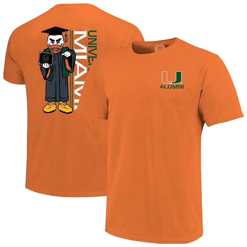 Men's Orange Miami Hurricanes Mascot Grad Achievement Unlocked T-Shirt