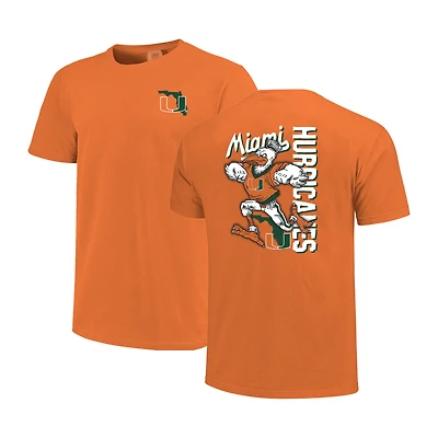 Men's Orange Miami Hurricanes Sketched Mascot Comfort Colors T-Shirt