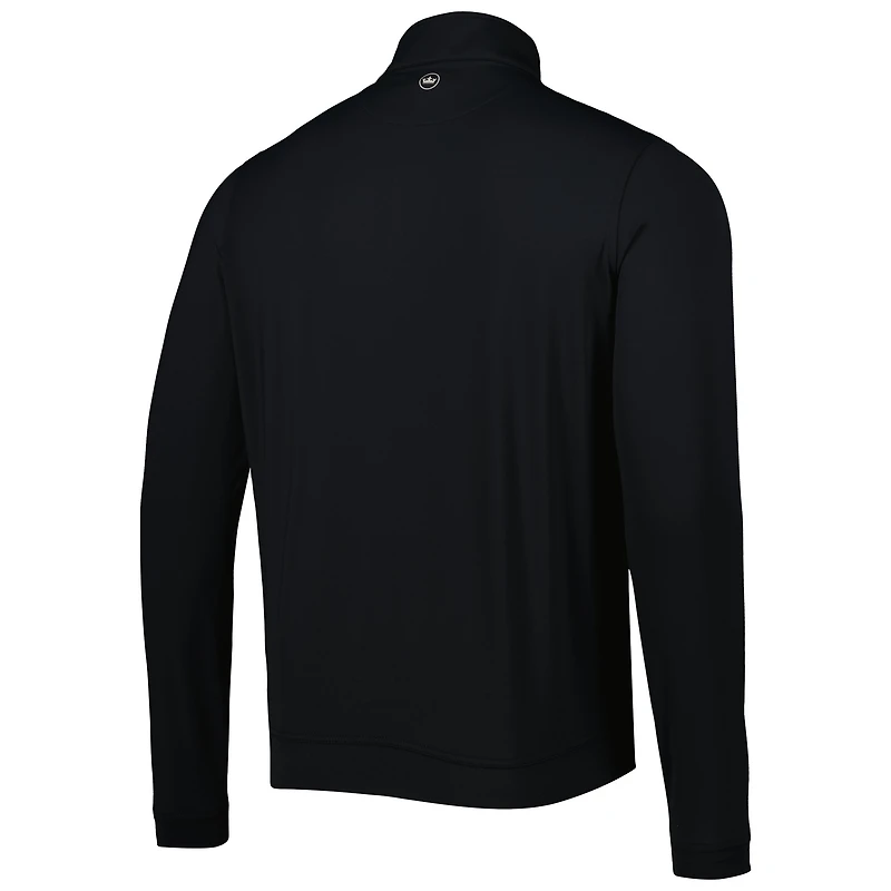 Men's Peter Millar Black Miami Hurricanes Perth Performance Quarter-Zip Top