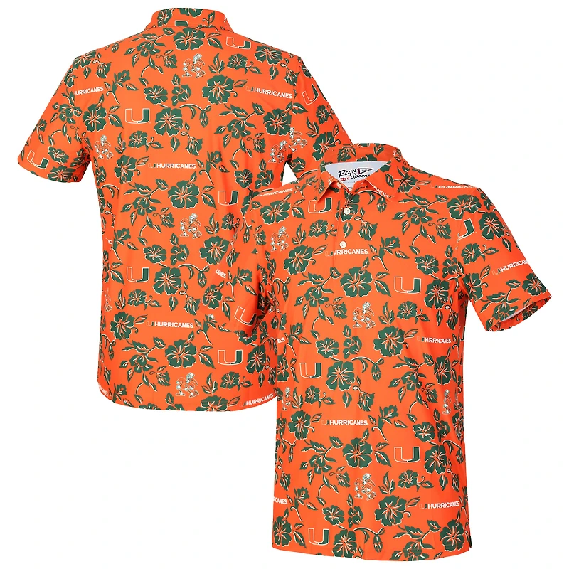 Men's Reyn Spooner  Orange Miami Hurricanes Pua Performance Polo