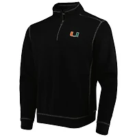 Tommy Bahama Black Miami Hurricanes Sport Tobago Bay Tri-Blend Mock Neck Half-Zip Jacket