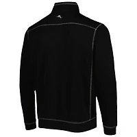 Tommy Bahama Black Miami Hurricanes Sport Tobago Bay Tri-Blend Mock Neck Half-Zip Jacket