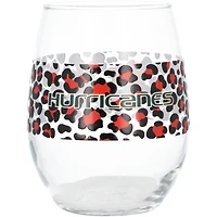 Miami Hurricanes 15oz. Leopard Stemless Glass