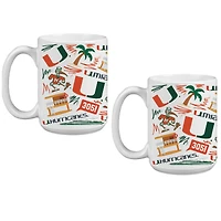 Lot de deux tasses à café locales de 15 oz des Hurricanes de Miami