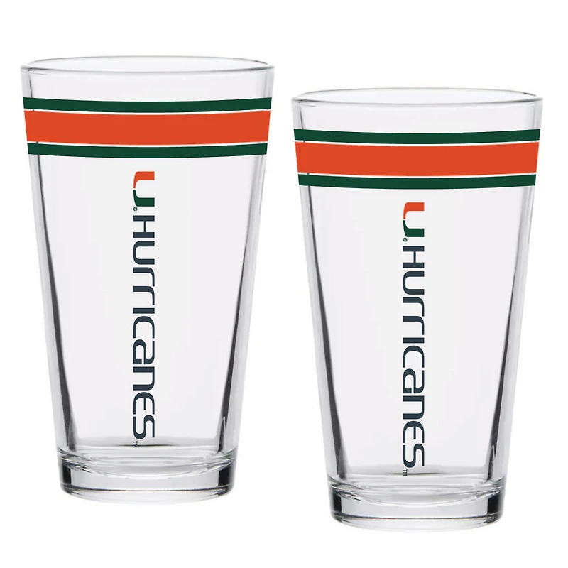 Miami Hurricanes 16oz. Classic Pint Glass Two-Pack