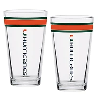 Miami Hurricanes 16oz. Classic Pint Glass Two-Pack