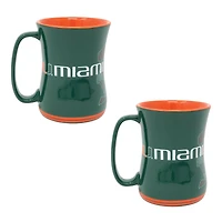 Miami Hurricanes 16oz. Sculpted Barista Mug Two-Pack