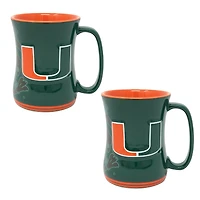 Lot de deux tasses sculptées Barista des Hurricanes de Miami (473 ml)