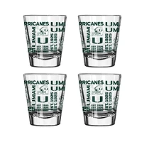 Miami Hurricanes 4-Pack 2oz. Shot Glass Set