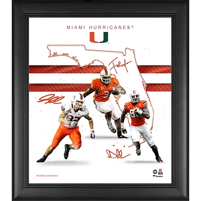 Collage encadré des fondations de la franchise Miami Hurricanes 15" x 17"