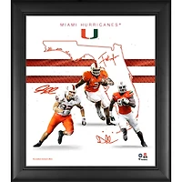 Collage encadré des fondations de la franchise Miami Hurricanes 15" x 17"