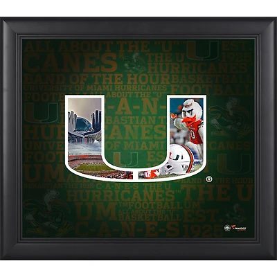 Miami Hurricanes Framed 15'' x 17'' Team Heritage Collage