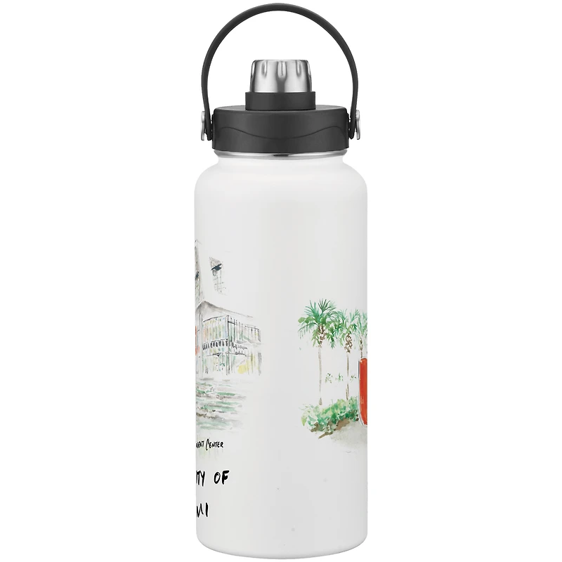 Miami Hurricanes Laura Wilcox Watercolors 34oz. Water Bottle