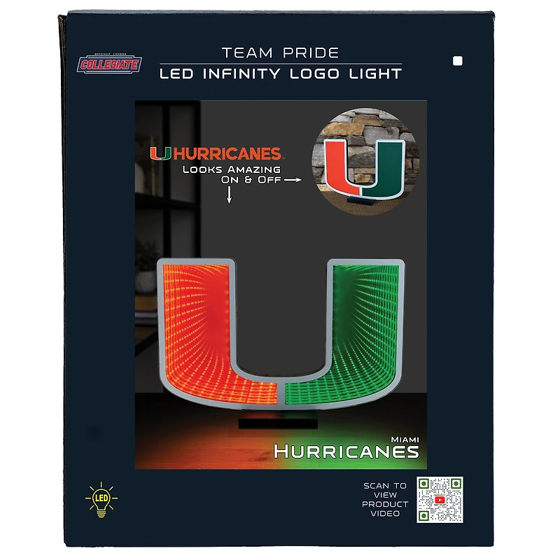 Miami Hurricanes LED Infinity Logo Light