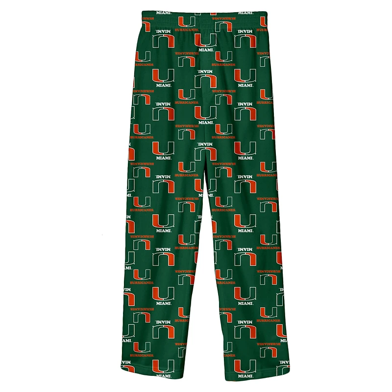 Pantalon vert Outerstuff pour enfant d'âge préscolaire avec logo intégral des Miami Hurricanes