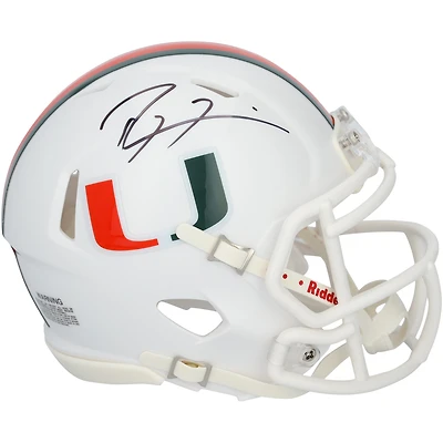 Casque Riddell Speed Mini autographié par Ray Lewis des Miami Hurricanes