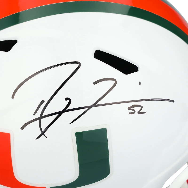 Casque Riddell Speed autographié par Ray Lewis des Miami Hurricanes