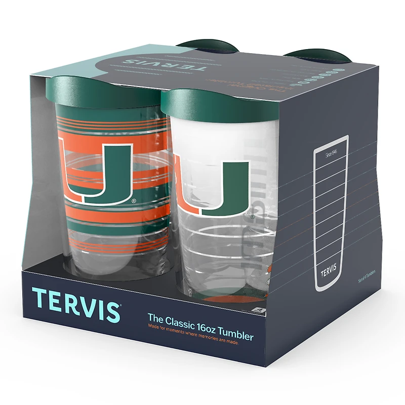 Tervis Miami Hurricanes Four-Pack 16oz. Classic Tumbler Set