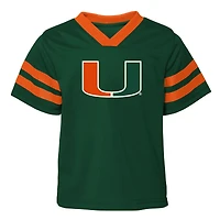 Toddler Outerstuff Green/Orange Miami Hurricanes Red Zone Two-Piece V-Neck Top and Pants Set