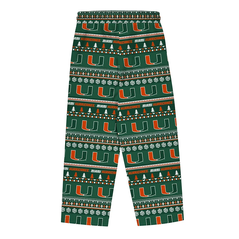Toddler Outerstuff  Green Miami Hurricanes Ugly Sweater Pajama Set