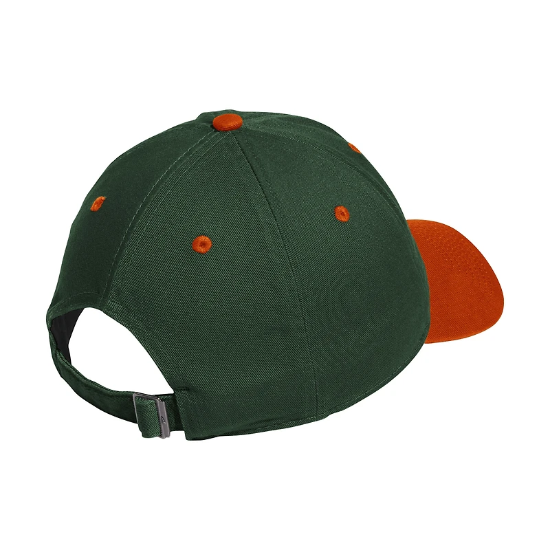 Unisex adidas Green/Gray Miami Hurricanes Seasonal Baseball Slouch Adjustable Hat