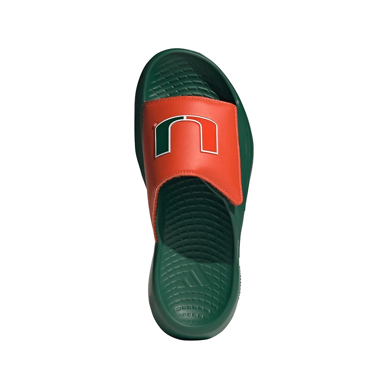 Sandales unisexes Adidas Lightblaze vertes Miami Hurricanes