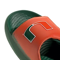 Sandales unisexes Adidas Lightblaze vertes Miami Hurricanes