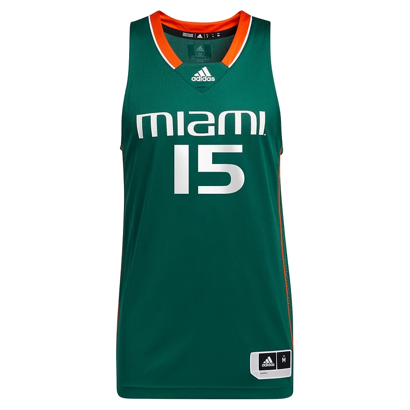 Maillot de basket-ball unisexe adidas Hanna Cavinder vert Miami Hurricanes NIL pour femme
