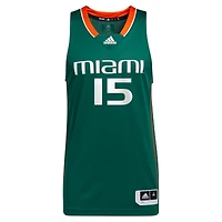 Maillot de basket-ball unisexe adidas Hanna Cavinder vert Miami Hurricanes NIL pour femme