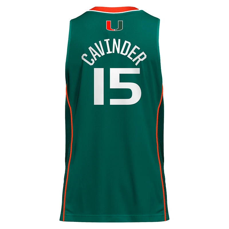 Maillot de basket-ball unisexe adidas Hanna Cavinder vert Miami Hurricanes NIL pour femme